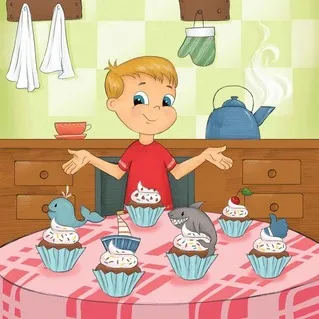 Matias Makes Cupcakes illustration by KD Prime Publishers